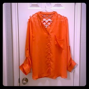Button down chiffon blouse